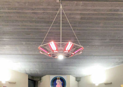 Sistema a sospensione CHANDELIER – Parrocchia S. Maria di Lidardo in Po’ Badino